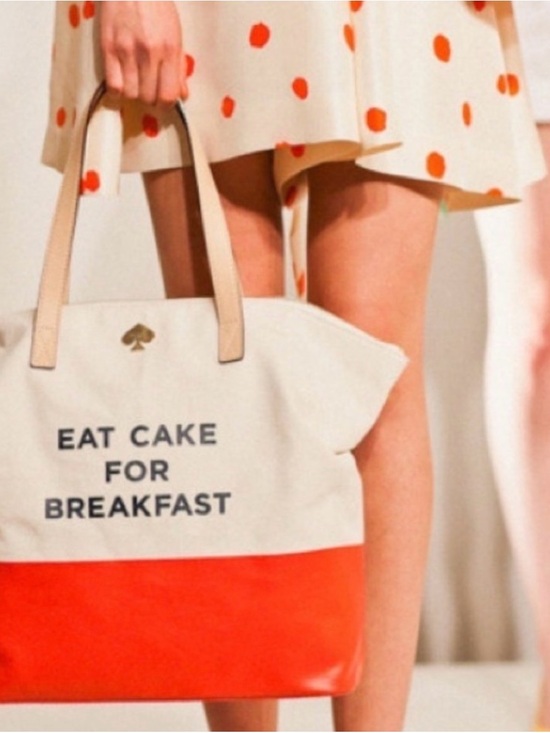 kate spade Handbags - Kate Spade Cream and Red 'Eat Cake For Breakfast' XL Tote